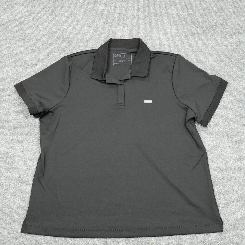 FIGS Scrub Top Women XX Large Black Chelsea Polo FIONx Medical Nursing